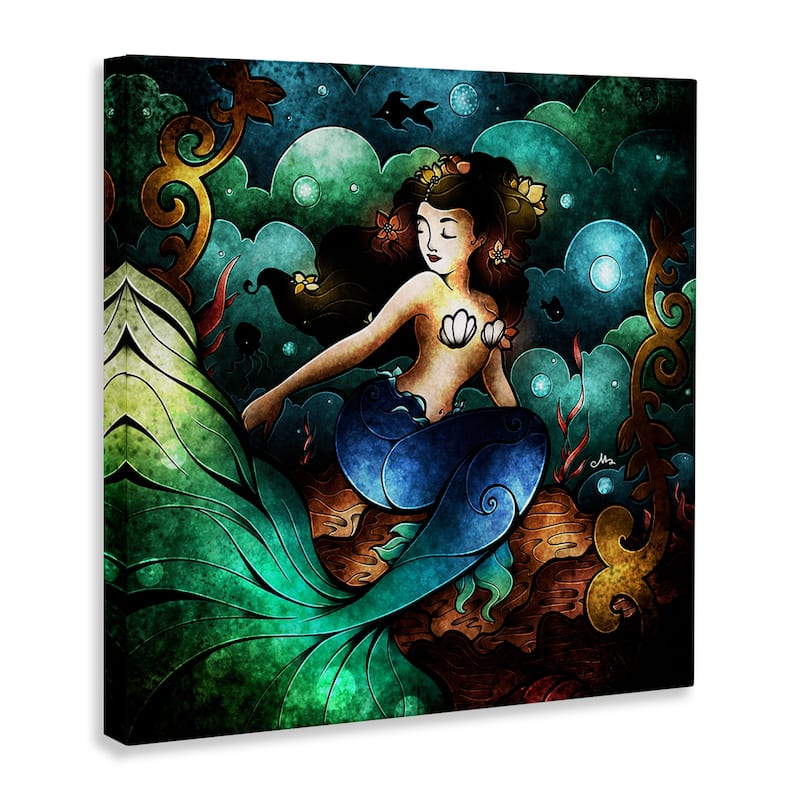 Stupell Vivid Deco Mermaid Canvas Wall Art Design By Mandie Manzano