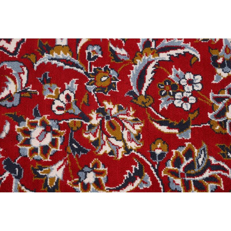 Floral Red Kashan Turkish Area Rug Machine Made Carpet - 9'6" x 12'6"