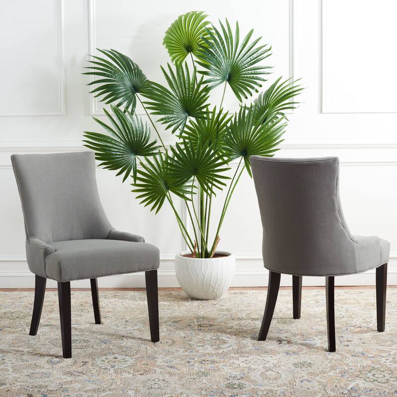 SAFAVIEH Lester Dining Chair (Set of 2) - 24"W x 25"D x 39"H - Granite/Black - Single