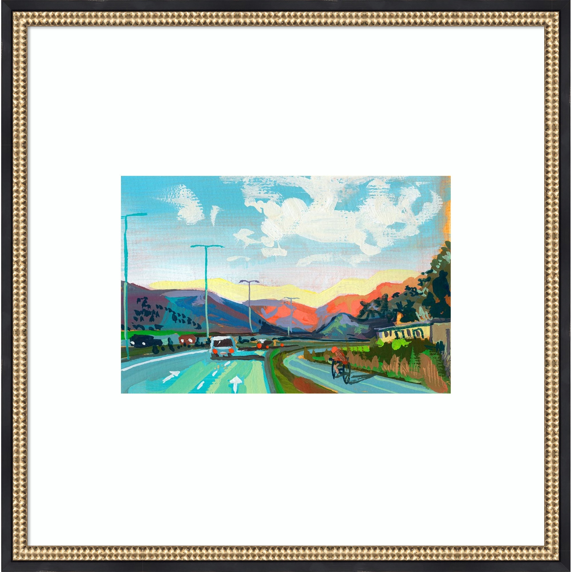 Red Hills by Brook Page Wood Framed Wall Art Print