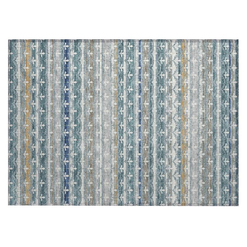 Machine Washable Indoor/ Outdoor Stripe Bramlage Chantille Rug