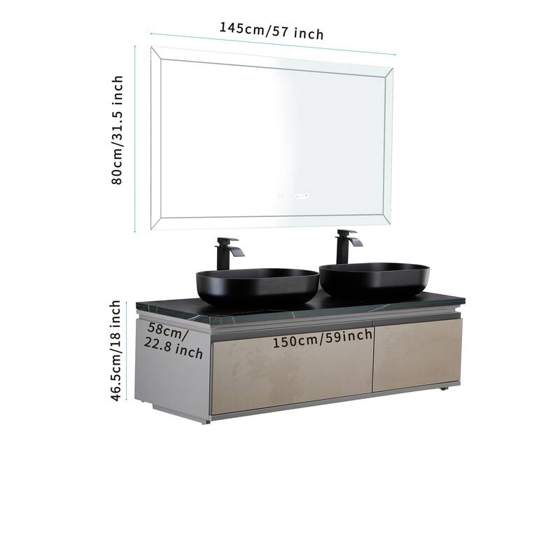 Eco-Friendly 24-Inch Acrylic Rectangular Vessel Sink, Durable and Hygienic, for Modern Bathroom Design - 24in L