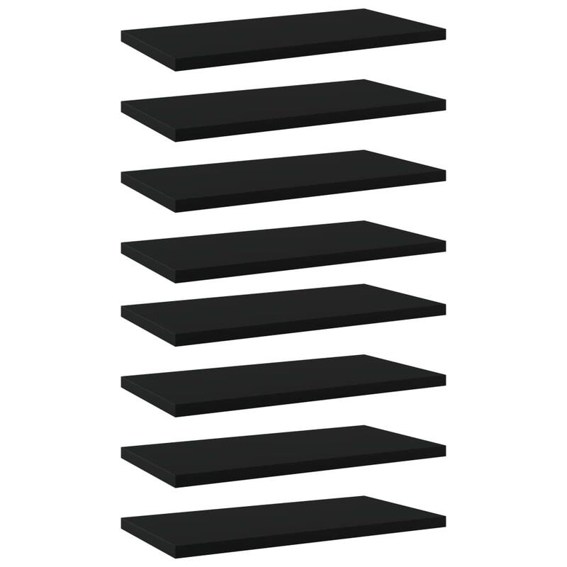 vidaXL Bookshelf Boards 8 pcs Black 15.7"x7.9"x0.6" Chipboard