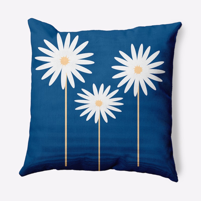 Floral Print Decorative Throw Pillow - Dark Cobalt Blue - 20" x 20"