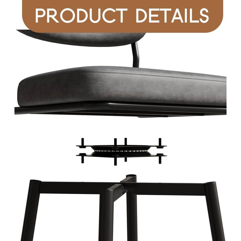 360 ° Rotating Bar Chair Bar Stool bar stools set of 2 piece set with leather cushions and iron brackets, home kitchens