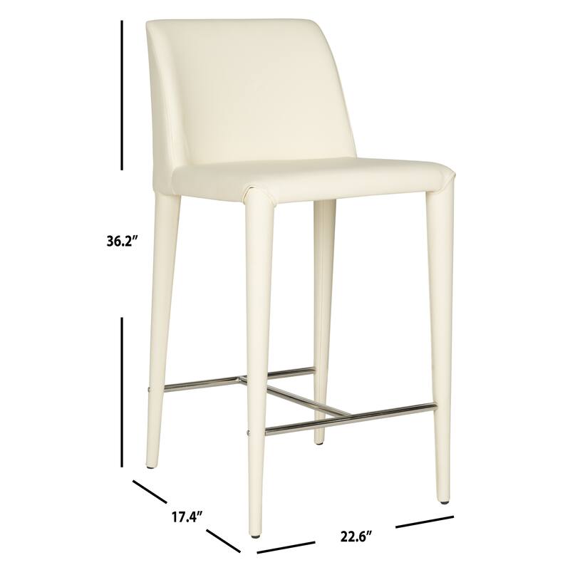 SAFAVIEH Merry Mid-Century 26-inch Black Counter Stool (Set of 2) - 22.6" x 17.4" x 36.2" - 23Wx17Dx36H
