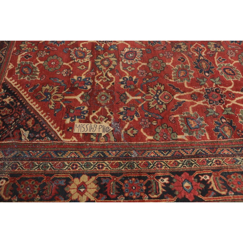 Hand Knotted Oriental 100% Wool Carpet Traditional Floral Oranges & Rust Mahal Area Rug - 12' 3'' X 9' 6''