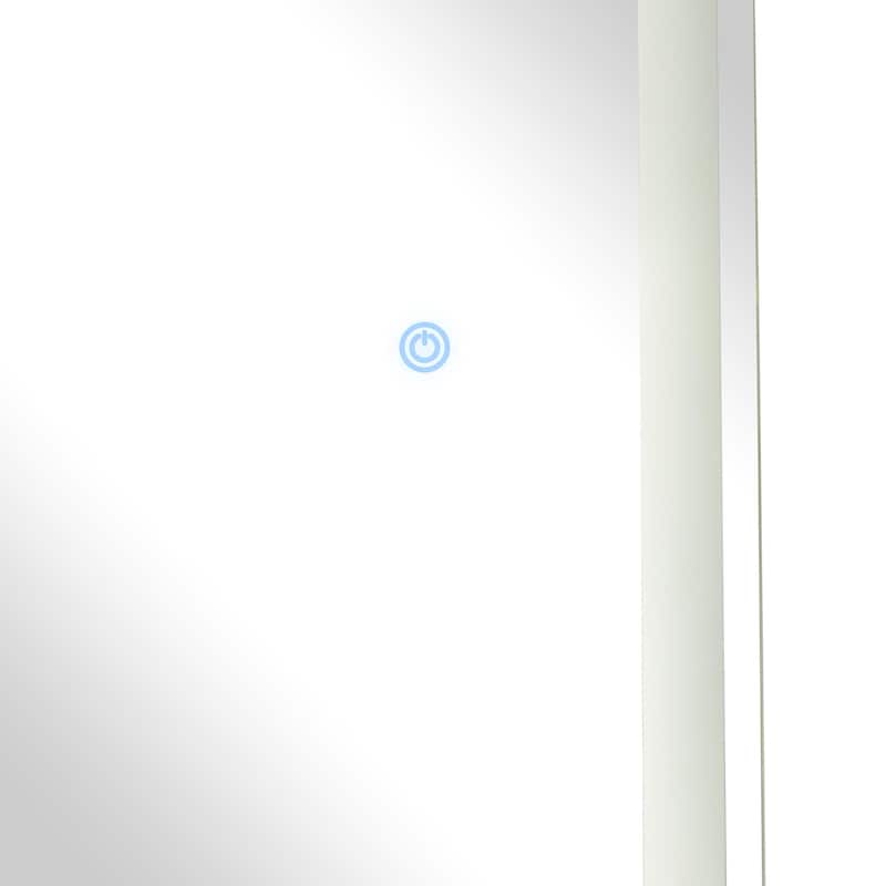 Glass Anti Fog Mirror with LED Light - Silver - Roche River Decor