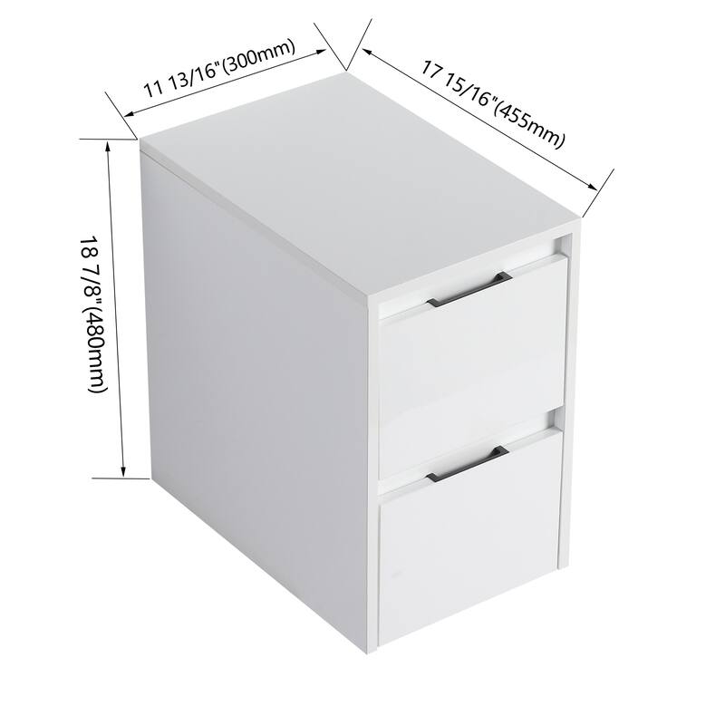 Float Mounting Bathroom Vanity With Resin Sink - Glossy White