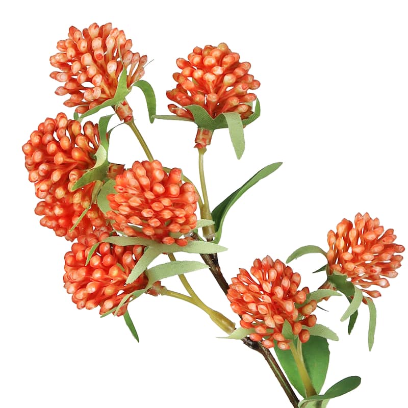 Set of 4 Orange Artificial Wild Berry Flower Stem Spray 30in - 30" L x 6" W x 6" DP