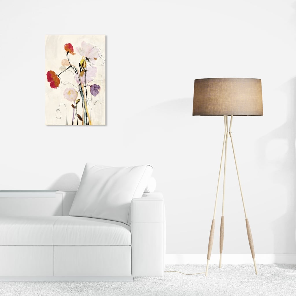 Wynwood Studio Canvas Floral and Botanical Floral Abstract Vase White and Vanilla Farmhouse Wall Art Canvas Print