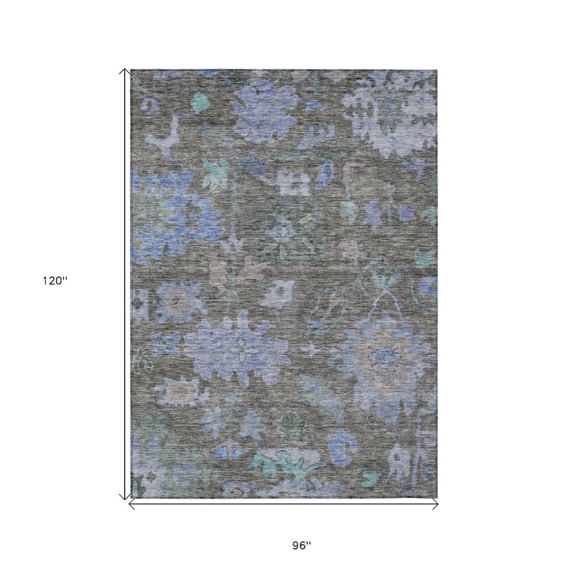 HomeRoots Floral Traditional Rectangle Outdoor Rug