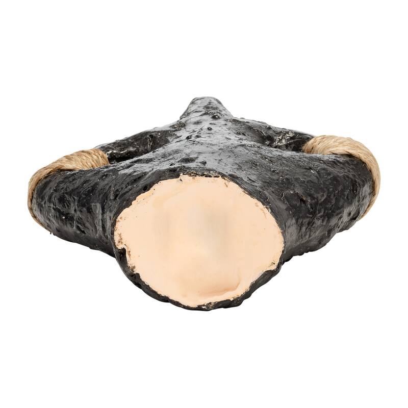 Sagebrook Home Terracotta 14"H, Double Handle With Twine Vase, Black, Novelty, Terracotta, Contemporary, 14"H, Textured