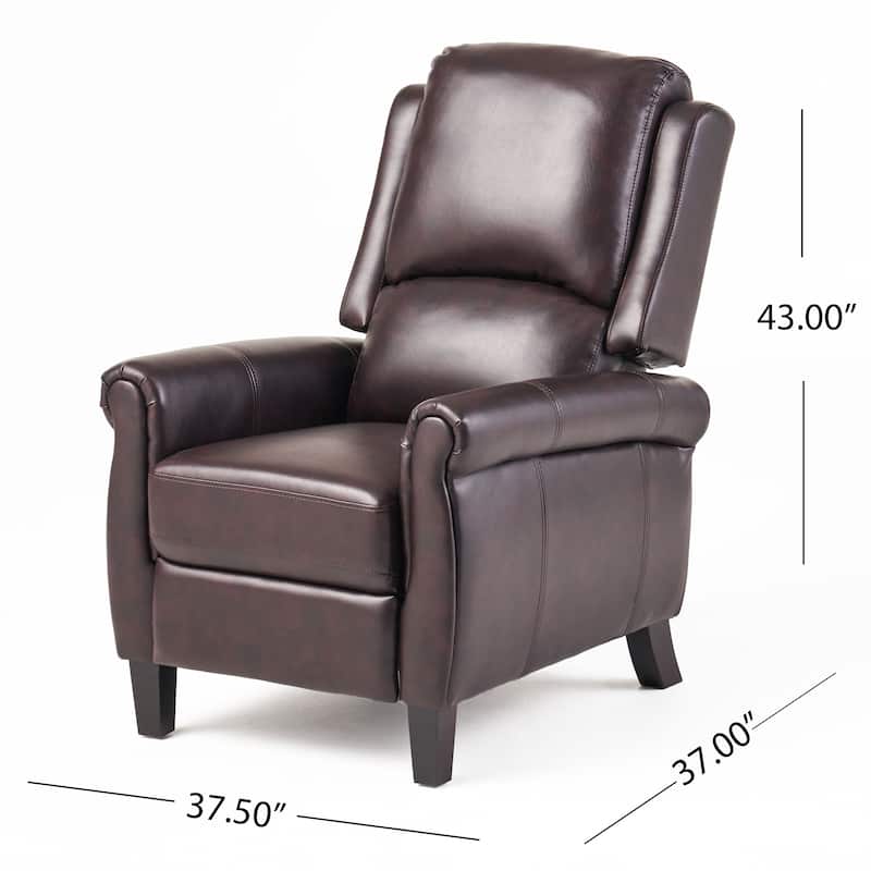 Haddan PU Leather Recliner Club Chair by Christopher Knight Home