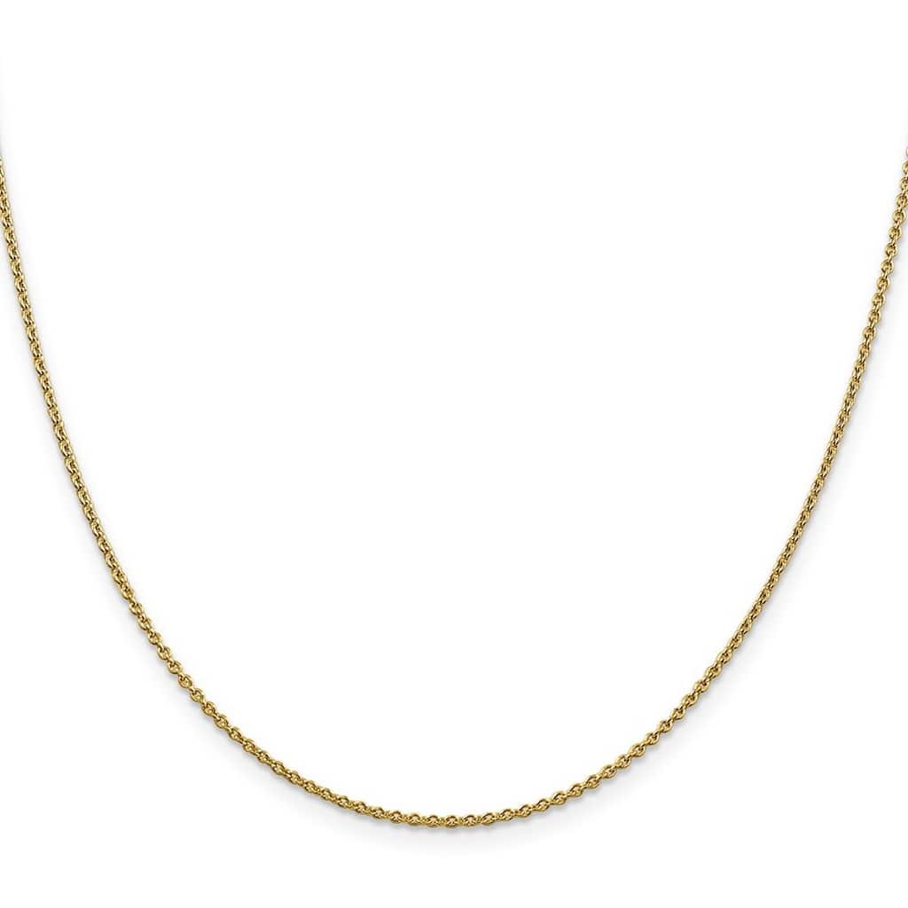 Curata 10k Yellow Gold 1.4mm Forzantine Cable Chain Necklace (Lobster)