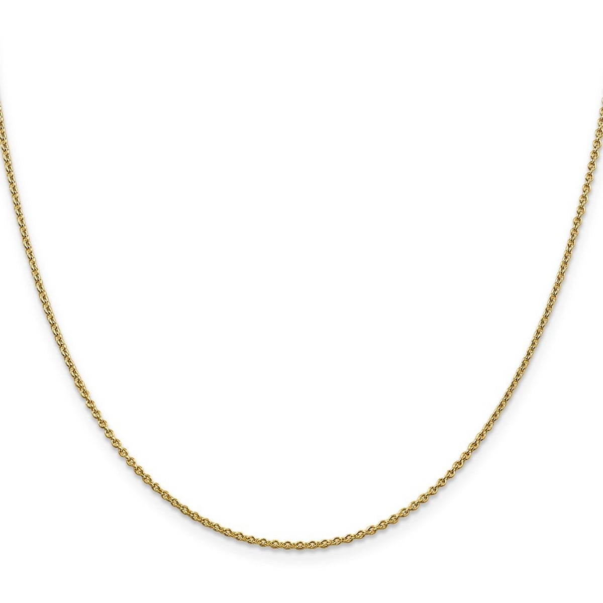 Curata 10k Yellow Gold 1.4mm Forzantine Cable Chain Necklace