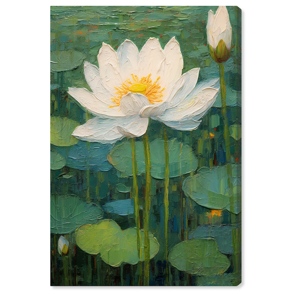 Art Remedy This Is My Waterlily Gallery Wrapped Impressionism 1 Piece Canvas Wall Art /Monet And Van Gogh Inspired Art