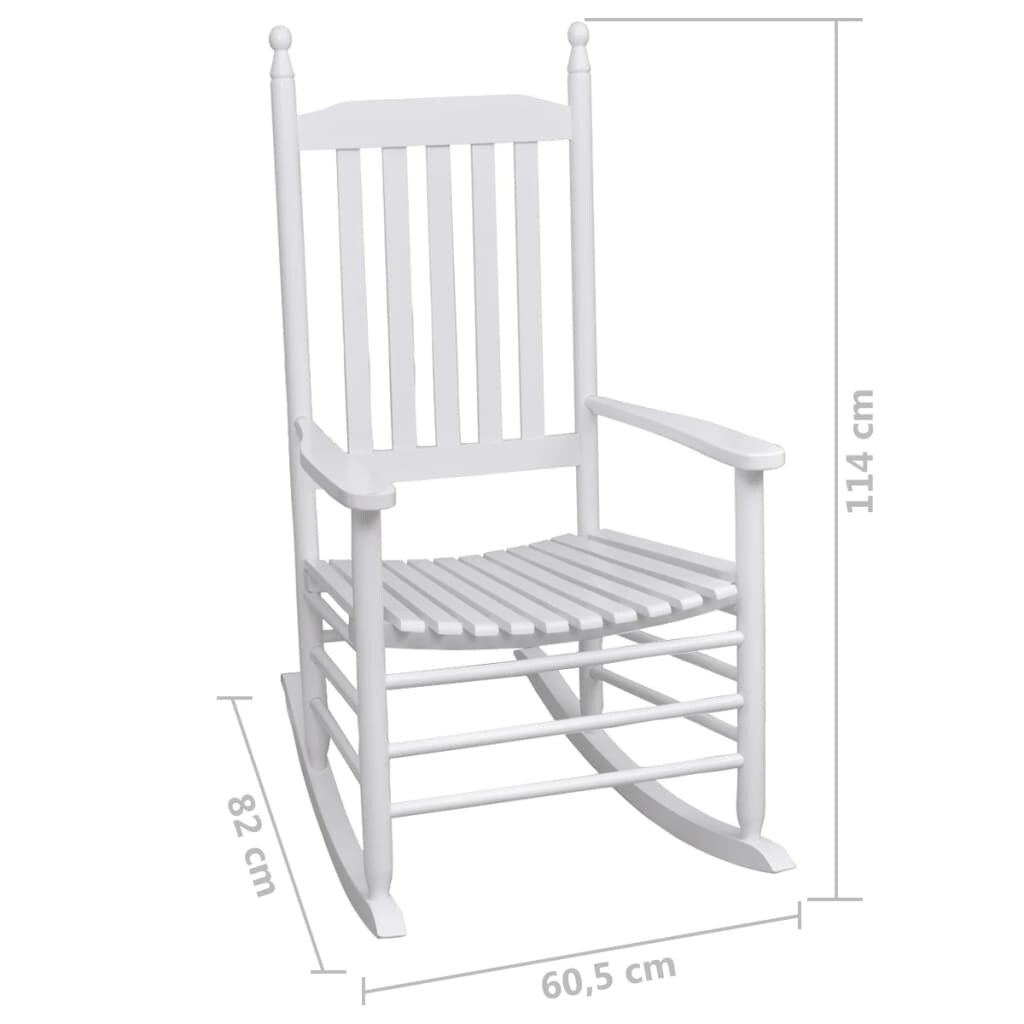 Shop Vidaxl Rocking Chair With Curved Seat White Wood Overstock 21475462