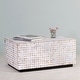 preview thumbnail 1 of 8, White Patina Coconut Shell Rectangular Coffee Table by East at Main