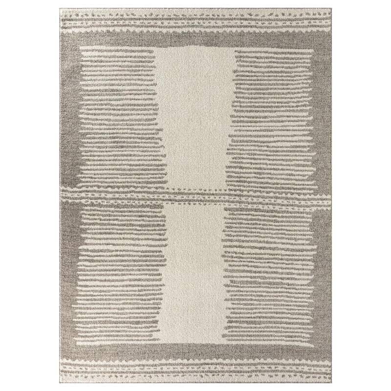 Luxe Weavers Moroccan Lines Geometric Area Rug, Stain-Resistant Carpet - 5' x 7' - Brown