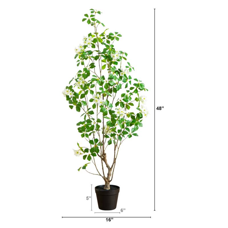 4-ft Artificial Dogwood Tree - Green