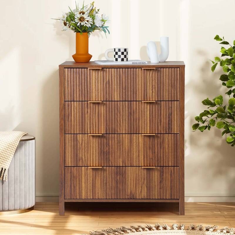 Wooden 4-Drawer Storage Cabinet Dresser