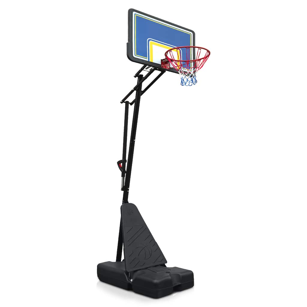 Portable Basketball Hoop with Adjustable Height and Steel Frame PC Backboard for Outdoor Use - 44 x 27.56" (L x W)
