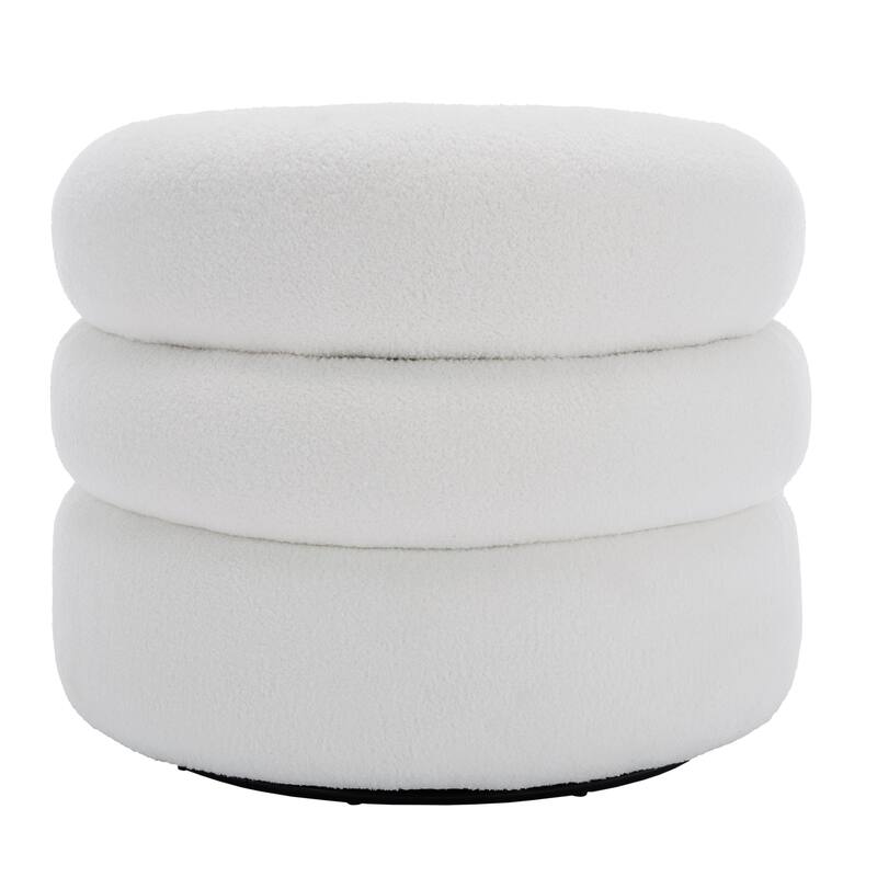 Set of 2 Boucle Upholstered Swivel Accent Barrel Chairs