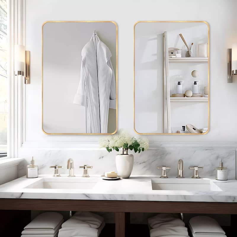2 Pack Bathroom Rectangle Mirror Wall Mounted