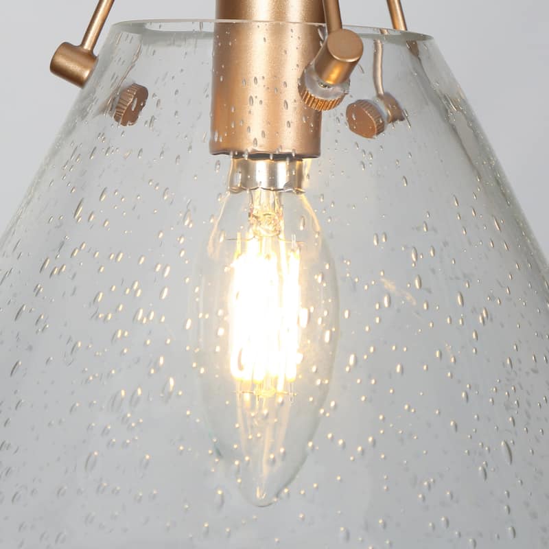 Modern Contemporary Mini 1-light Cone Kitchen Islands Pendant Lights with Seeded Glass Shade - D 7.9'' x H 70.9''