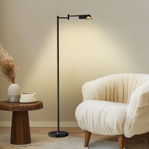 slide 2 of 38, Brightech Leaf 53 in. Industrial 3-Way Dimming LED Floor Lamp with Brass Metal Empire Shade