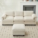 preview thumbnail 2 of 12, Multi-Seater Corduroy Sectional Sofa, Modular Settee, Included Removable Ottomans