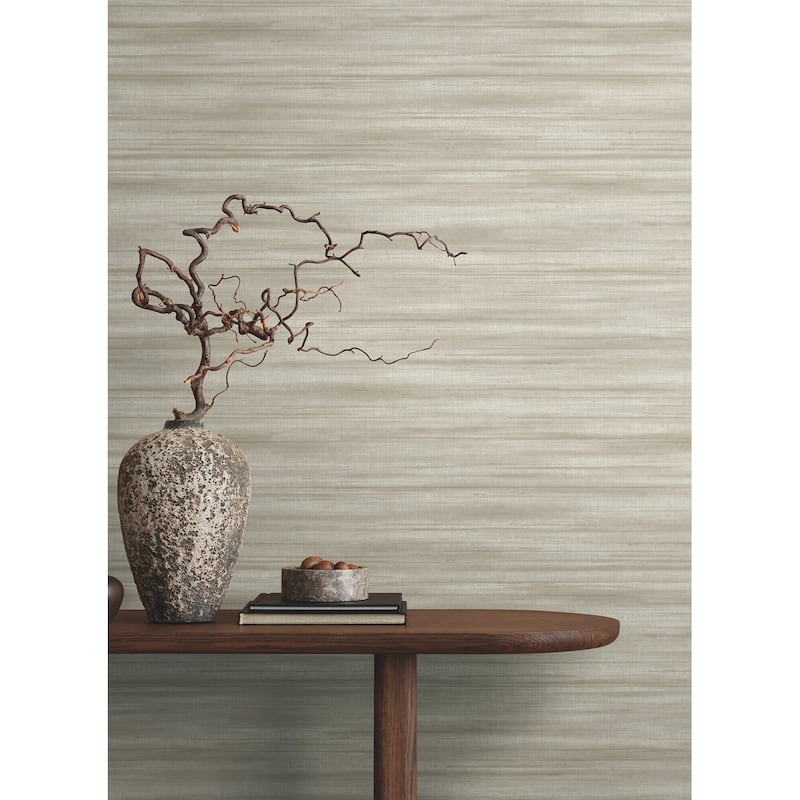 Ronald Redding Brushed Linen Taupe Wallpaper
