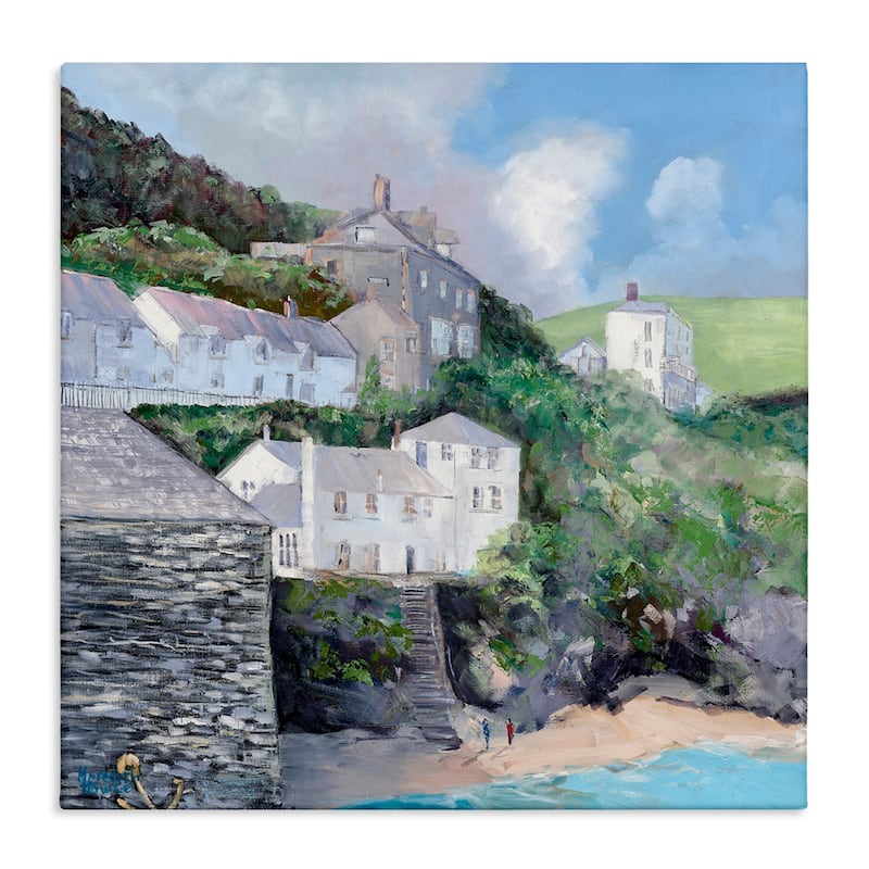 Stupell Coastal Village Beach Canvas Wall Art Design By Meredith Howse - 24 x 24