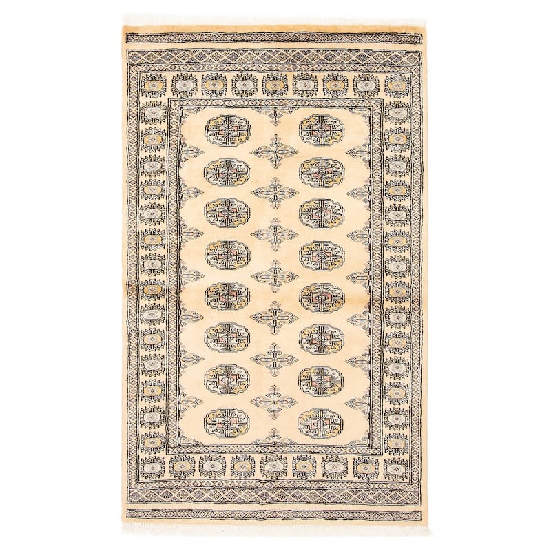 ECARPETGALLERY Hand-knotted Peshawar Bokhara Beige Wool Rug - 3'1 x 5'2 - 3'1 x 5'2 - Beige
