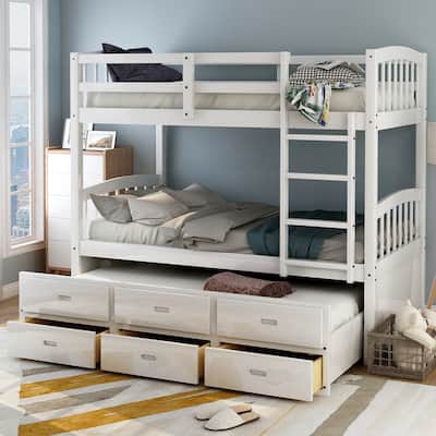 Taylor & Olive Freesia Twin-over-Twin Bunk Bed with 3-drawer Trundle