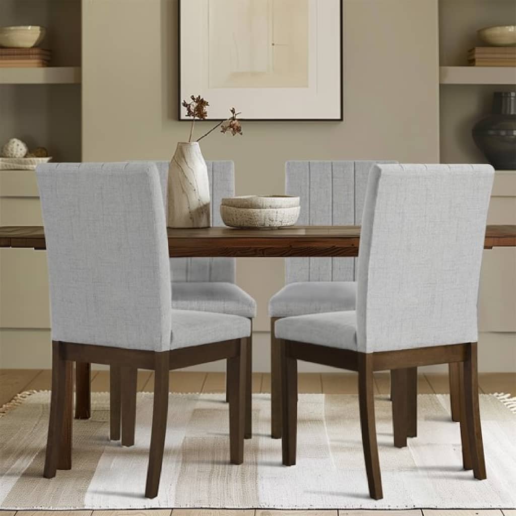 Upholstered Channel-back Dining Chair Set of 2