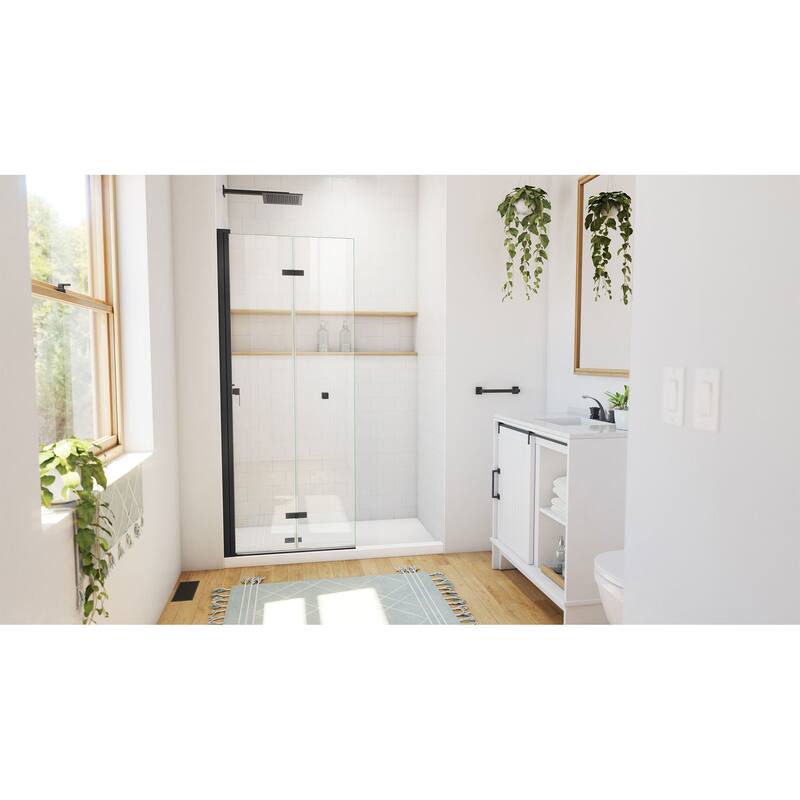 DreamLine Aqua-Q Fold 29 1/2 in. W x 72 in. H Frameless Bi-Fold Shower Door in Satin Black