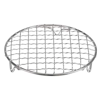 Round Cooking Rack 6-inch Stainless Steel Cross Wire Barbecue Grill with Legs