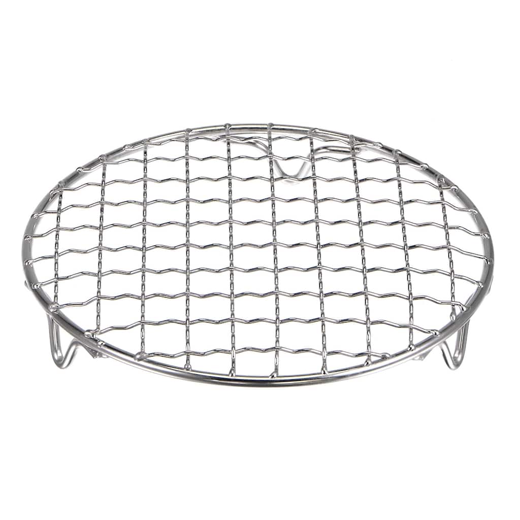 Round Cooking Rack 6-inch Stainless Steel Cross Wire Barbecue Grill with Legs