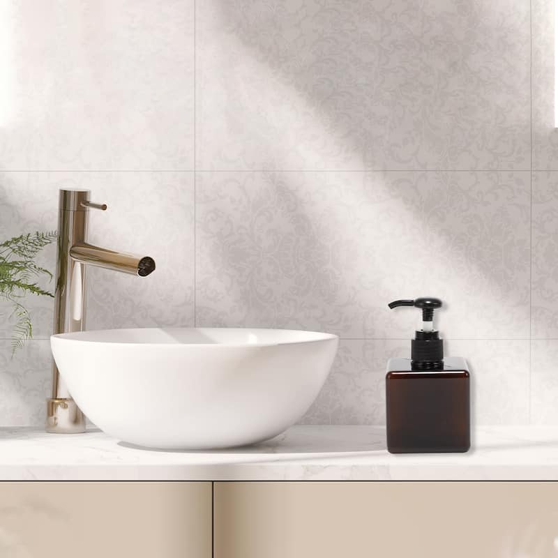 Square Simple Soap Pump Dispenser for Bathroom Laundry Rooms - Brown - 250ml