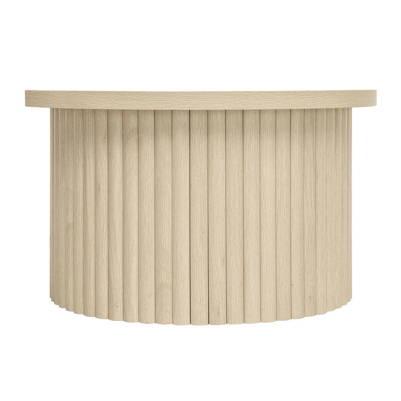 MDF Coffee Table Set with Slatted Legs & Non-Slip Pads
