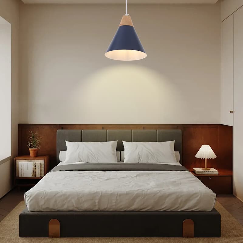 Farmhouse Pendant Light Fixture with Wood and Metal for Kitchen, Hallway,Living Room