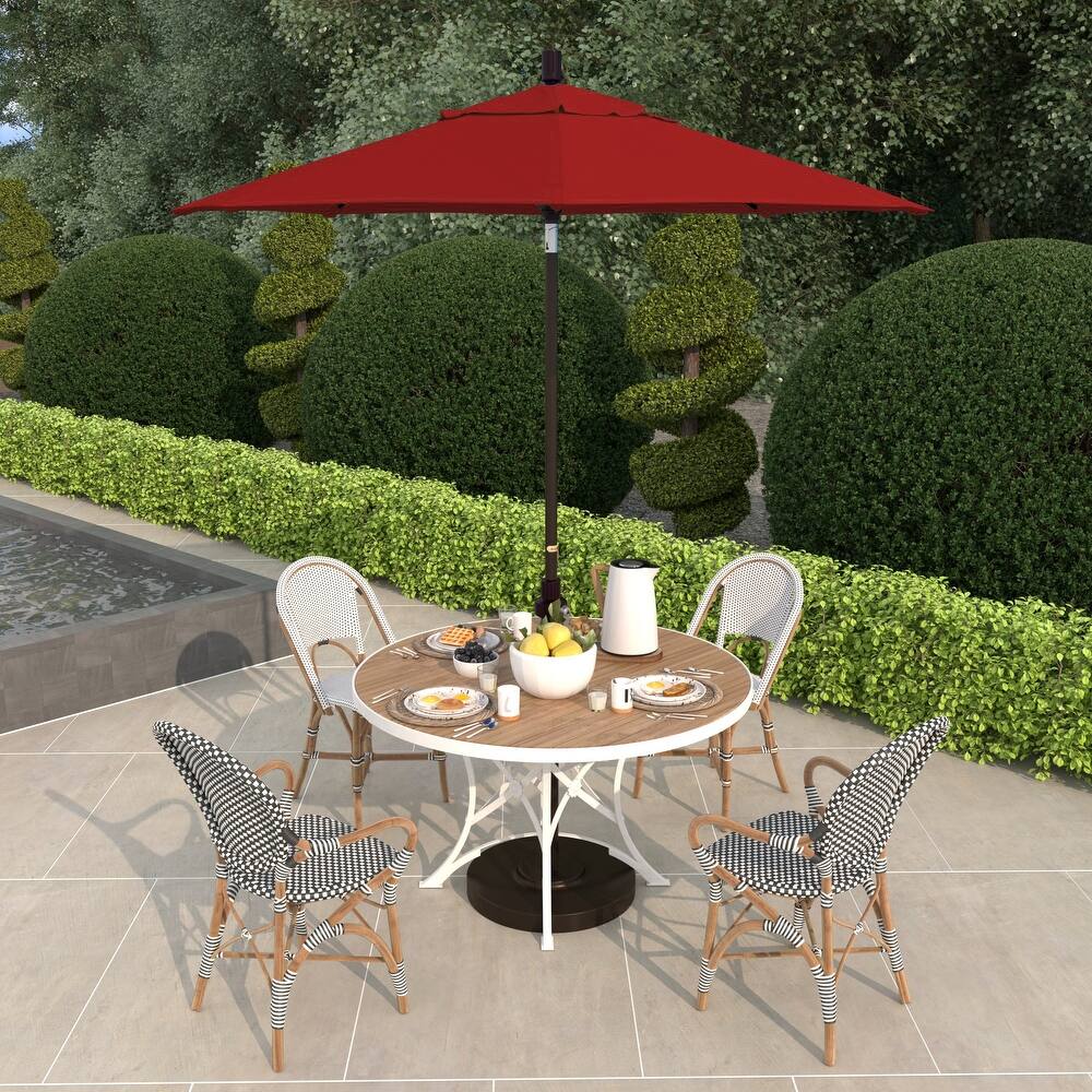 California Umbrella 7.5' Sun Master Patio Umbrella Bronze Aluminum Pole Fiberglass Ribs Crank Lift Tilting Olefin Royal Blue