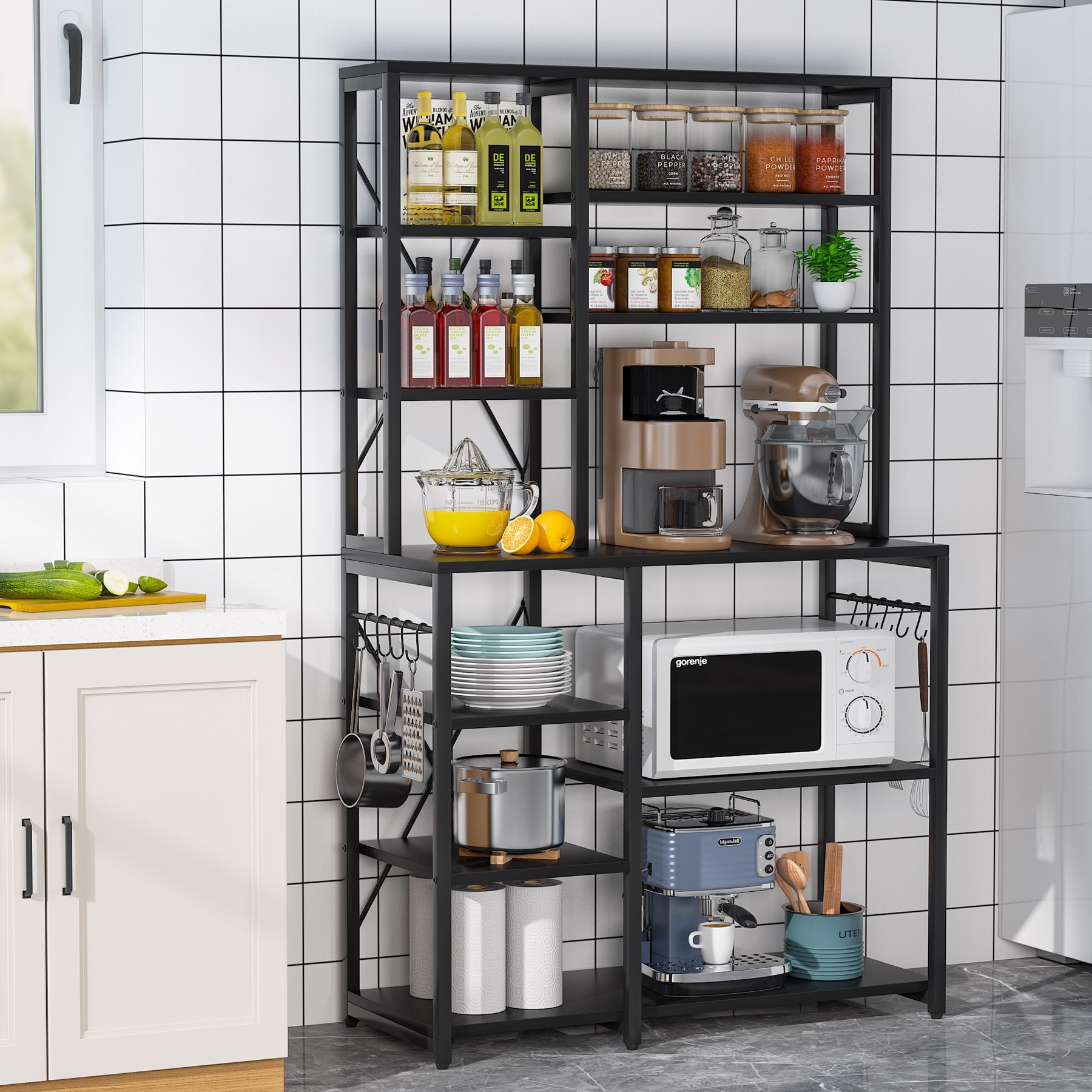 5 Tiers Kitchen Rotating Shelf Household Storage Rack with Wheels - 5-Tiers  - Bed Bath & Beyond - 36362654