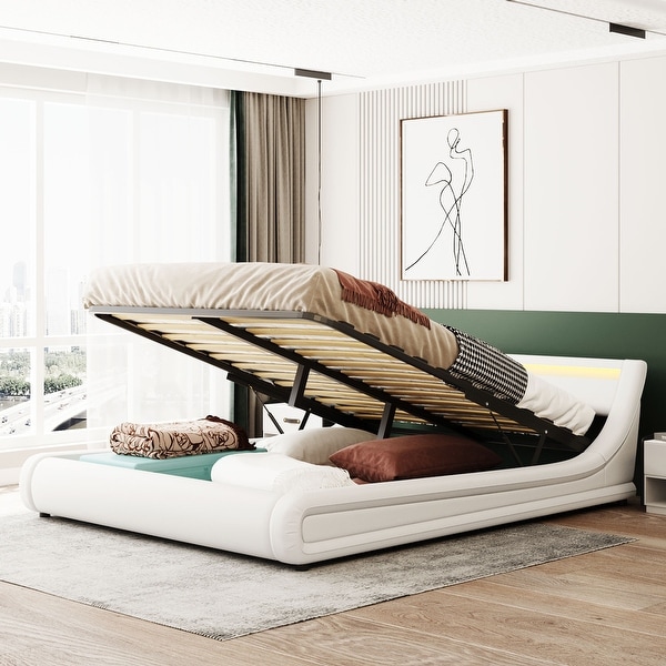 Queen headboard with storage and lights shop