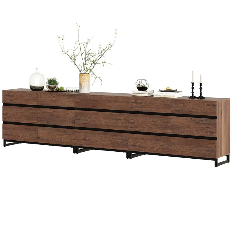 3 in 1 TV Stand for TVs up to 120 inches, Modern TV Console with 15 Drawers, Media Console for Living Room, Bedroom