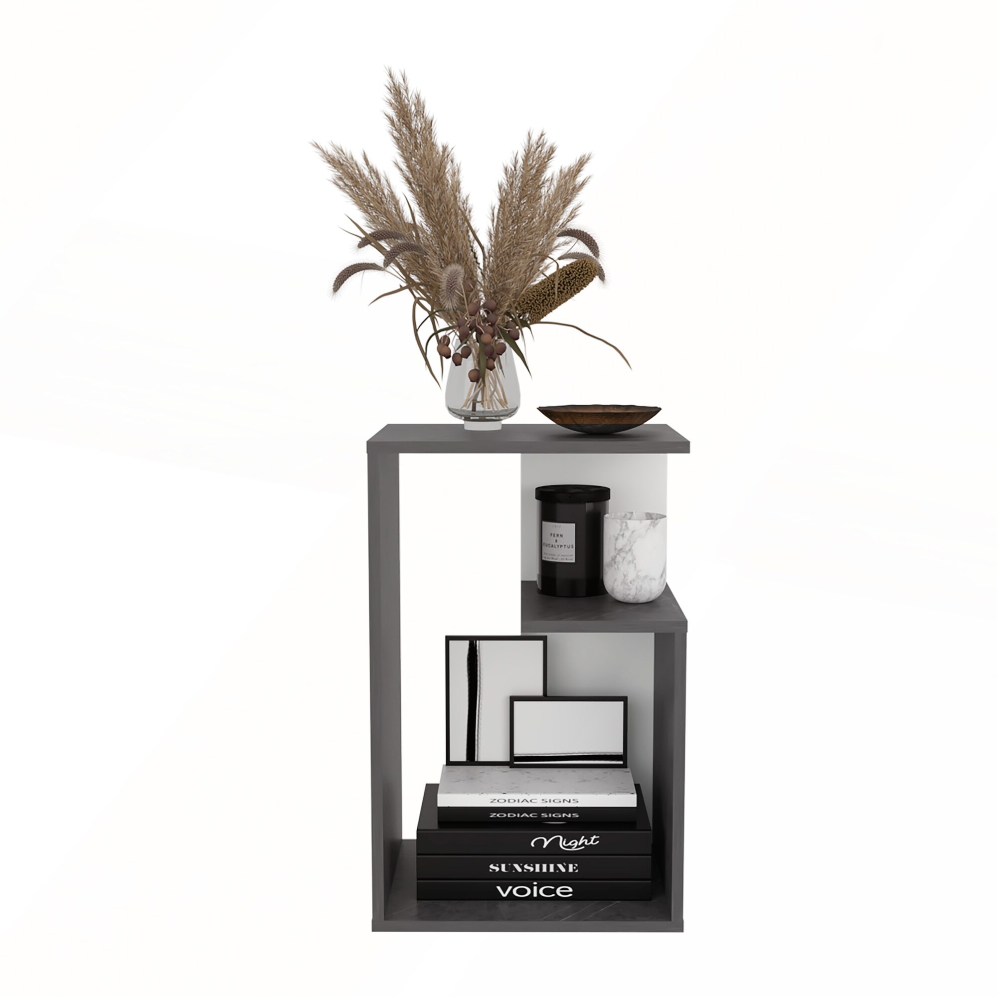 25 Inch High 3-Tier Open Shelf Side Table - Overstock - 42998000