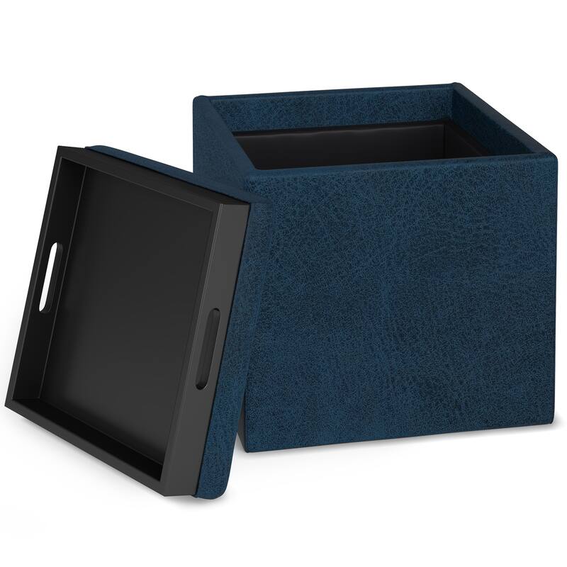 WYNDENHALL Townsend 17 inch Wide Contemporary Square Storage Ottoman