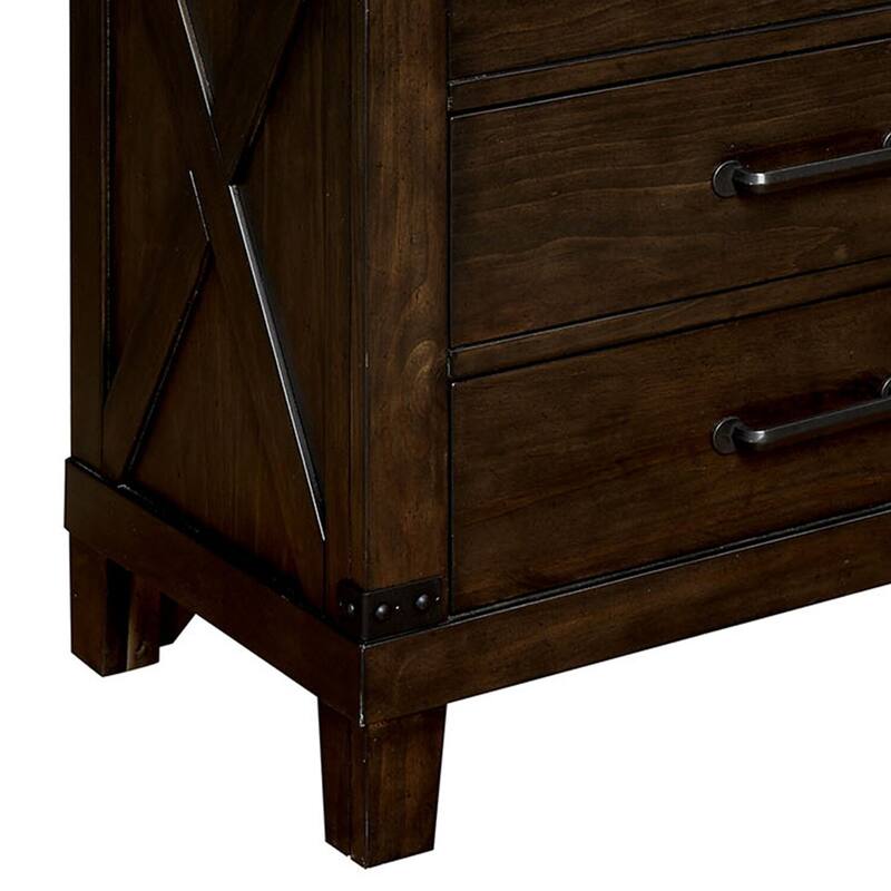 Brown 3 Drawer 28 in. W Nightstand with Sturdy Hardware and Ample Storage